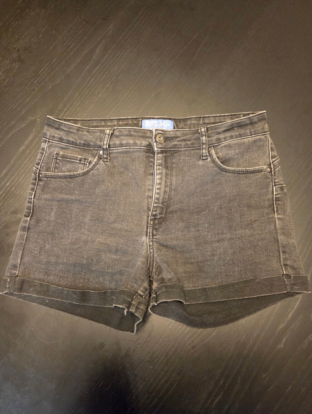 Butt, I Love You Wax Jeans | Black Denim Shorts | Stretch High Rise | Size L